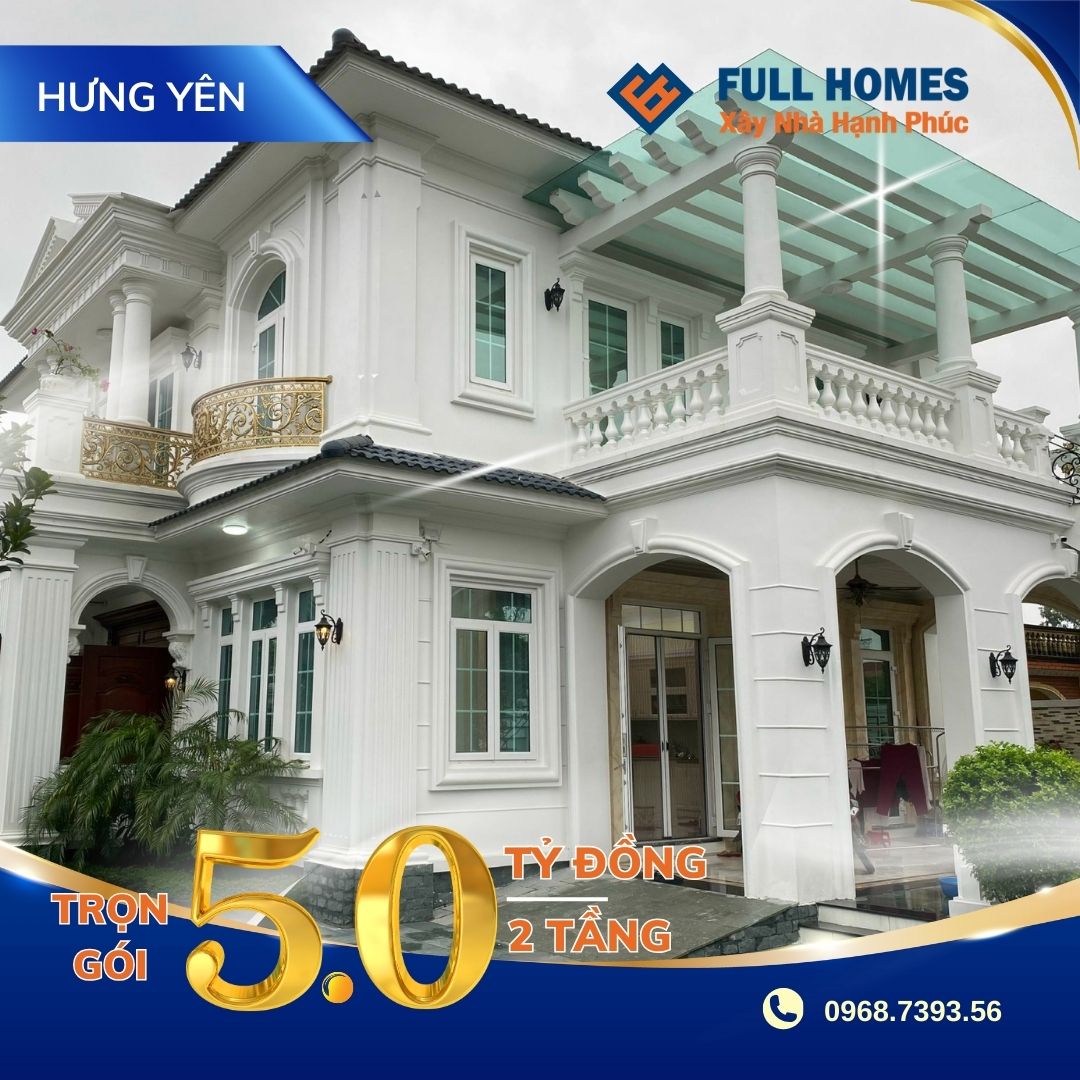 Mẫu biệt thự tân cổ điển trọn gói 5 tỷ đồng không phát sinh