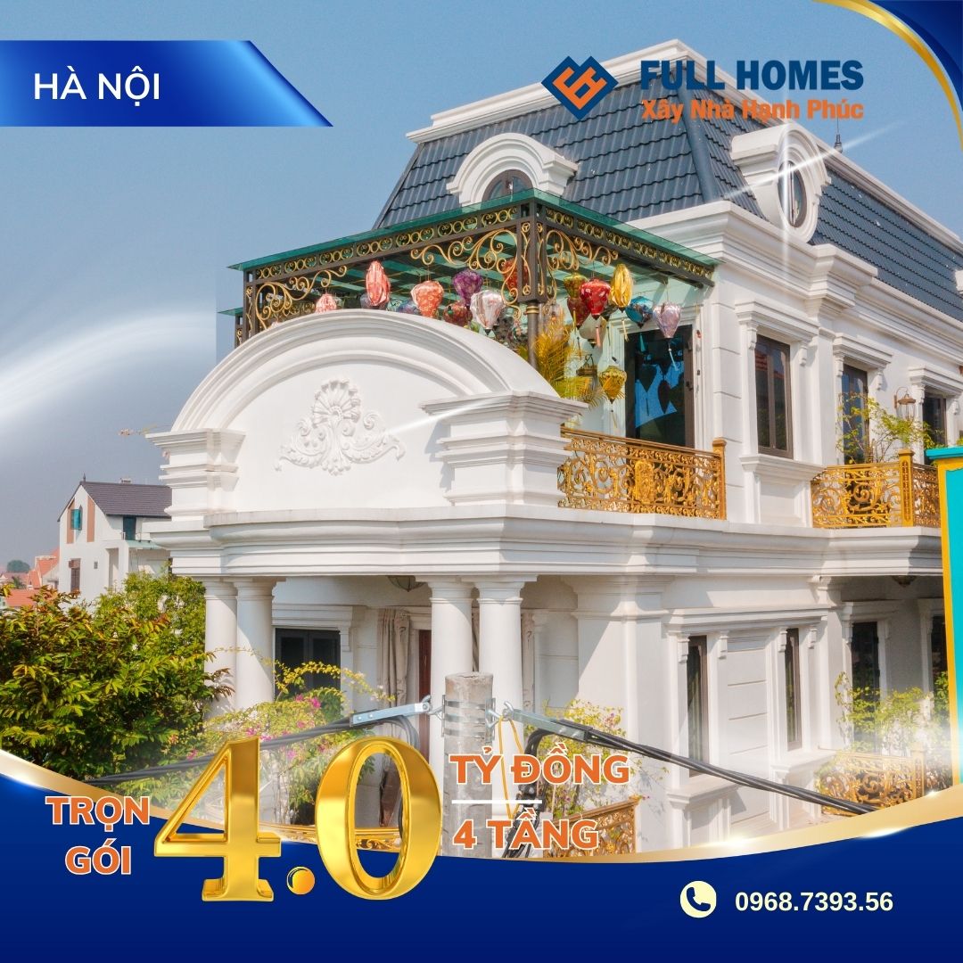 Biệt thự phong cách tân cổ điển mái mansard