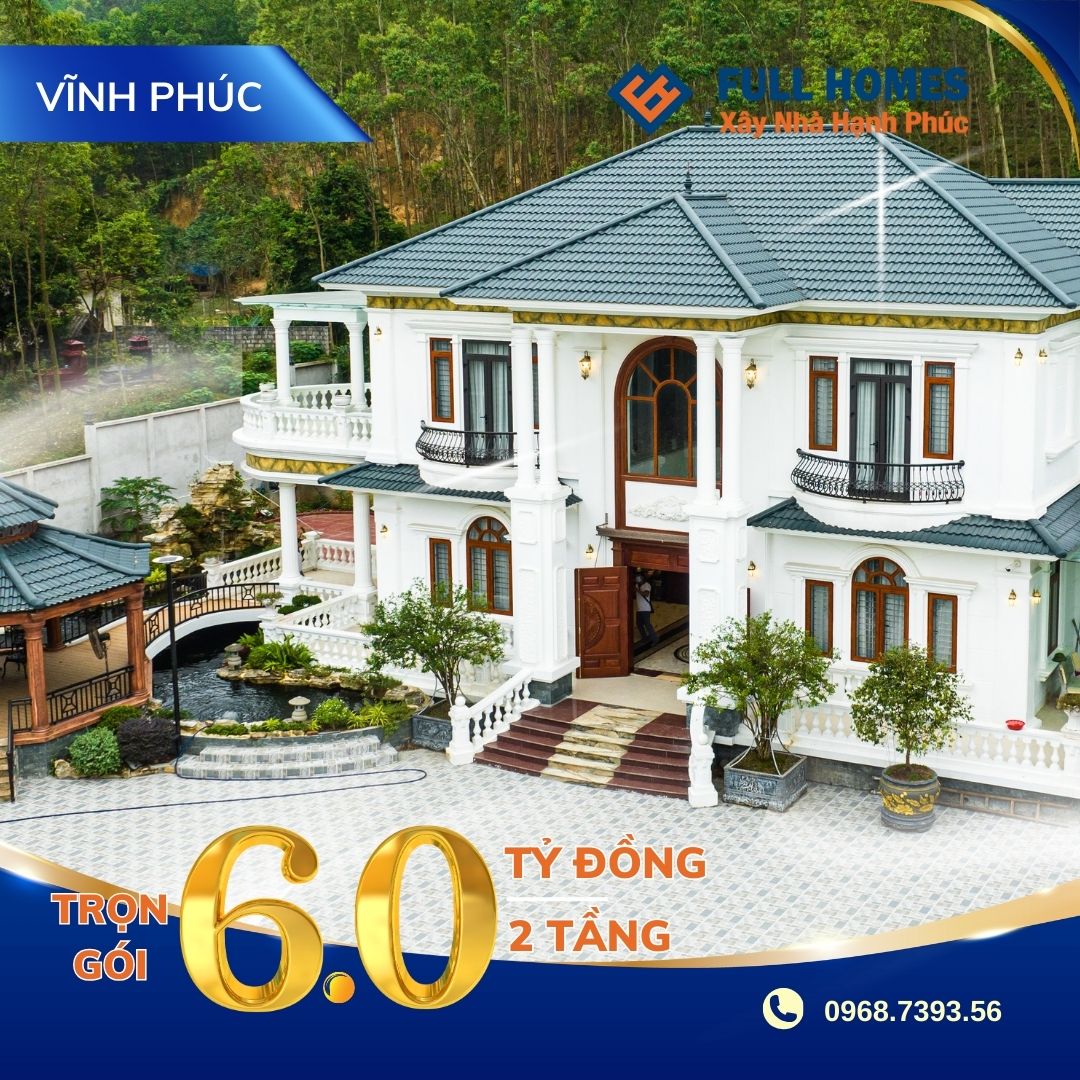 Biệt thự kiểu Pháp có bể cá Koi