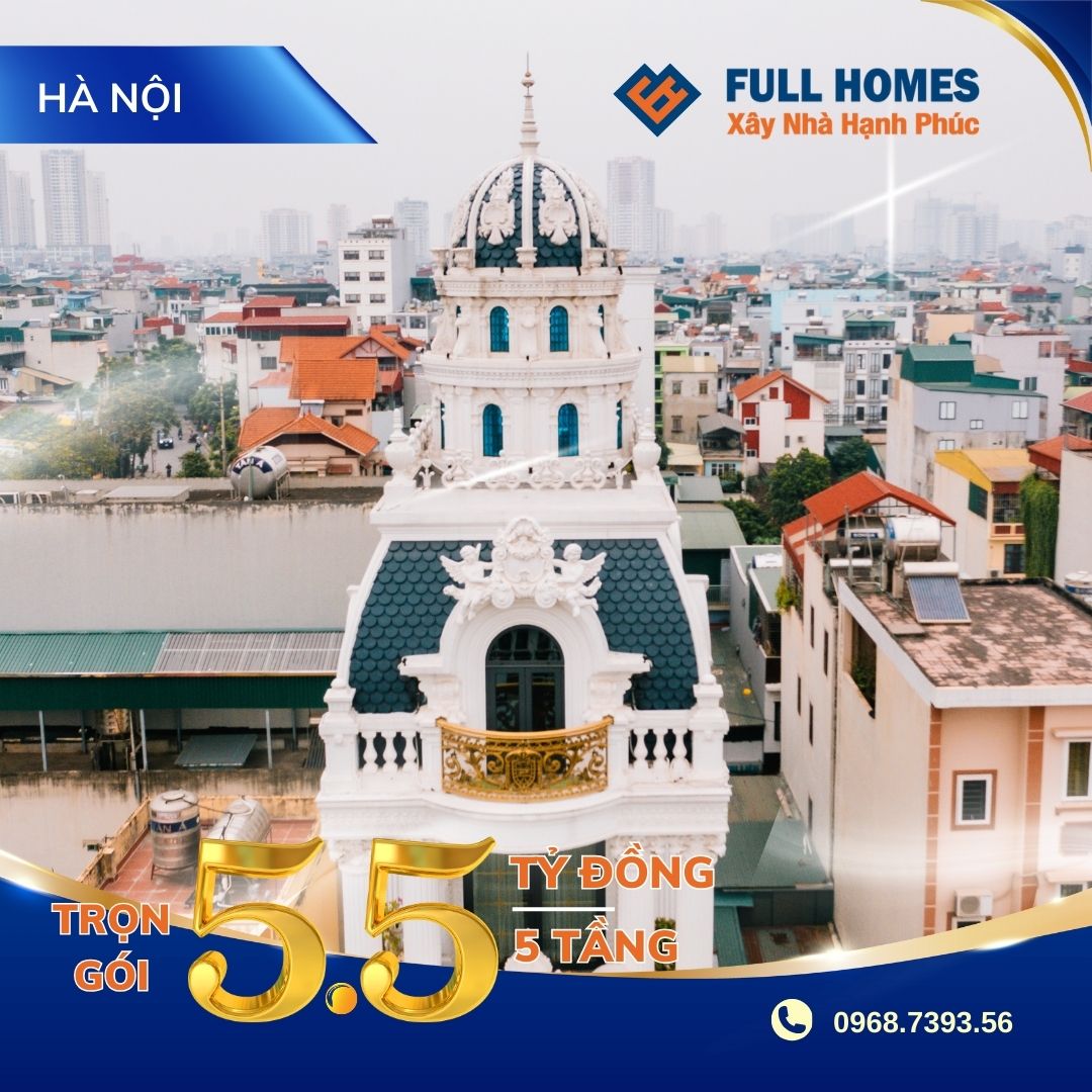 Biệt thự phố mái mansard có chóp chuông